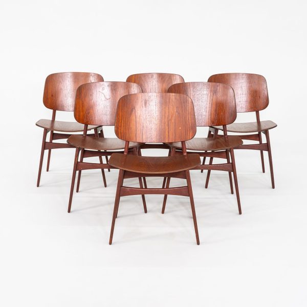 1950s Set of Six Borge Mogensen No. 155 Dining Chairs for Soborg Mobler in Teak on Sale