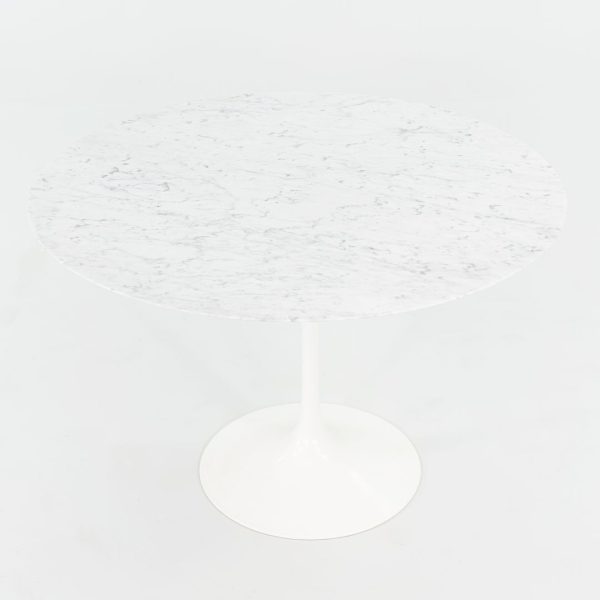 2010s Eero Saarinen for Knoll Tulip Pedestal Dining Table with 42  Round Carrara White Marble Top, Model 173F 2x Available Cheap