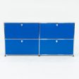 2000s USM Haller Blue 14x60x30 in E2 Credenza   Cabinet with 4-doors For Discount