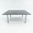 2006 Custom Black Granite and Chromed Steel Conference or Dining Table 72x72in Online Sale