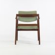 1960s Jens Risom Design Inc Pair of Dining Arm Chairs in Green Fabric Hot on Sale