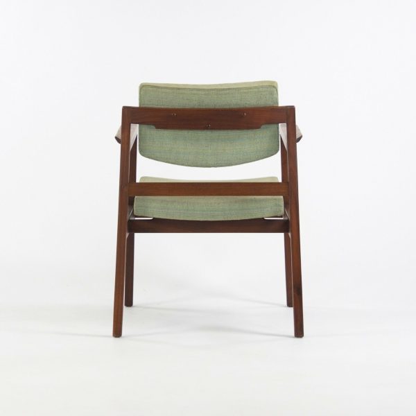 1960s Jens Risom Design Inc Pair of Dining Arm Chairs in Green Fabric Hot on Sale