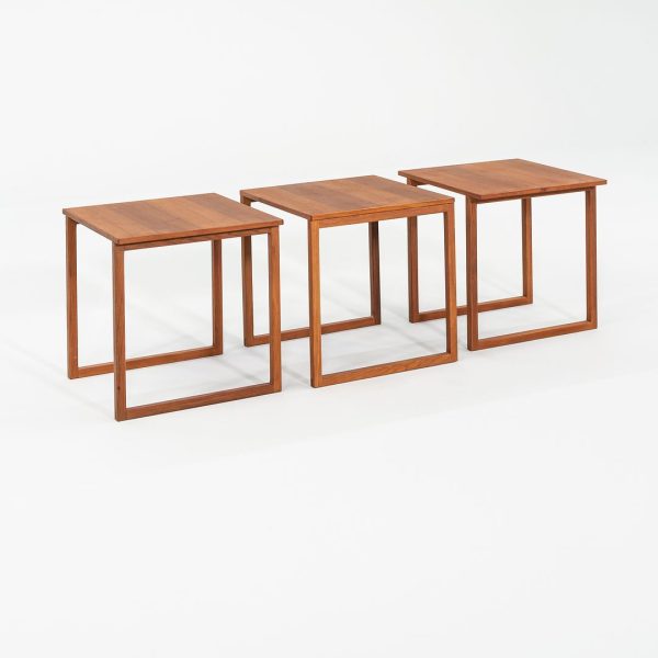 1960s Set of Three Kai Kristiansen for Vildbjerg Mobelfabrik Nesting End   Side Tables in Teak Model 33 Online now