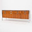 C. 1968 Myrtle Desk of High Point 900 Series Four Position Credenza in Walnut and Chrome with Laminate Top Hot on Sale