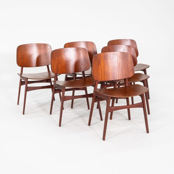 1950s Set of Six Borge Mogensen No. 155 Dining Chairs for Soborg Mobler in Teak on Sale