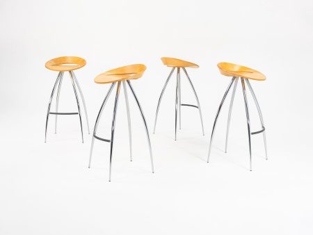 2000s Set of 4 Lyra Bar Stools by Design Group Italia for Magis in Beech Fashion