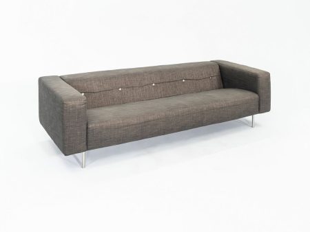 2000s Marcel Wanders for MOOOI Bottoni Three Seat Sofa in Grey Fabric For Sale