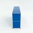 2000s USM Haller Blue 14x60x30 in E2 Credenza   Cabinet with 4-doors For Discount