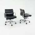 2009 Herman Miller Eames Soft Pad Management Desk Chair in Edelman Black Leather with Pneumatic Base 12+ Available Sale