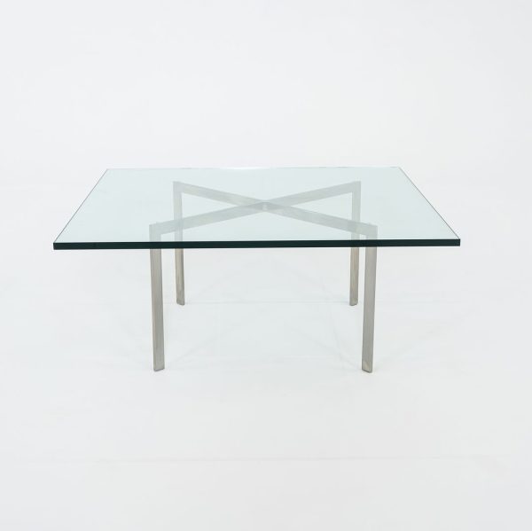 1960s Barcelona Coffee Table by Mies van der Rohe for Knoll & Treitel Gratz in Stainless and Glass 3x Available For Sale