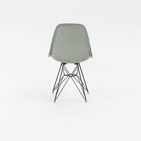 1961 Herman Miller Eames Fiberglass DSR Side Shell Dining Chair with Eiffel Base in Seafoam Green Online now