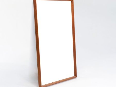 1960s Teak Rectangular Wall Mirror by Pedersen & Hansen for Viby J. in Teak Hot on Sale