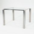 1980s Richard Schultz Prototype Dining Table in Polished Stainless Steel with Glass Cheap