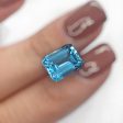 Gemstone Genuine Swiss Blue Topaz Emerald Cut loose Hot on Sale