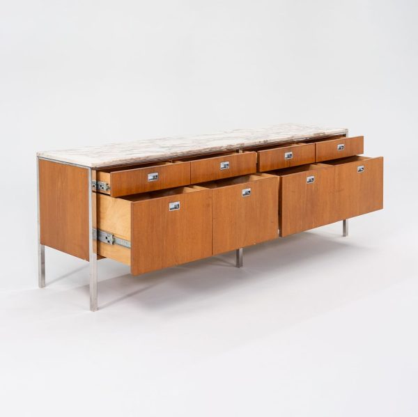 1960s Four Position Credenza Cabinet by Gordon Bunshaft and Davis Allen of SOM Design in Teak with Marble Top Hot on Sale