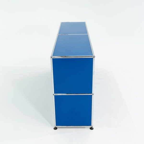 2000s USM Haller Blue C2A Credenza   Cabinet with 2x Pull-out Drawers Online