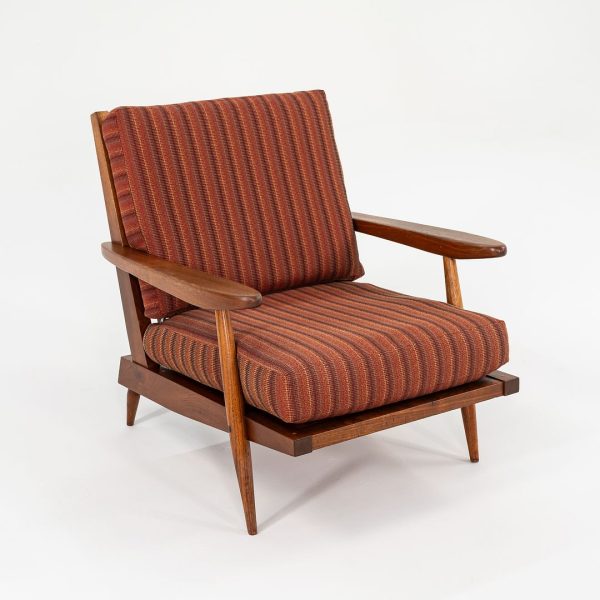 1950s Slatted Lounge Chair with Arms by George Nakashima in Black Walnut For Sale