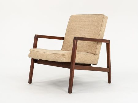 1960s Lewis Butler for Knoll 655 Arm Chair in Walnut with Tan Fabric Online now