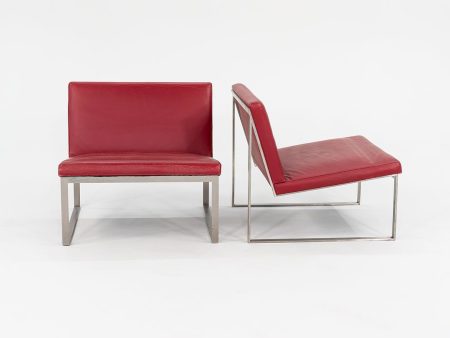 2010s B.2 Chair by Fabien Baron for Bernhardt Design in Red Leather 12+ Available For Discount