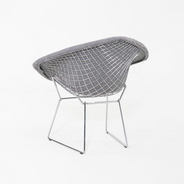 2010s Harry Bertoia for Knoll Small Diamond Lounge Chairs in Grey Fabric and Chrome 2x Available Online Hot Sale