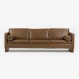 1960s Mies Van Der Rohe for Knoll International Brown Leather Three Seat Sofa Cheap