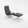 2009 Herman Miller Eames Soft Pad Lounge Chair and Ottoman in Brown Leather EA438 Fashion