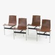 Katavolos Littel and Kelley T Chairs for Laverne International in Brown Leather Sale