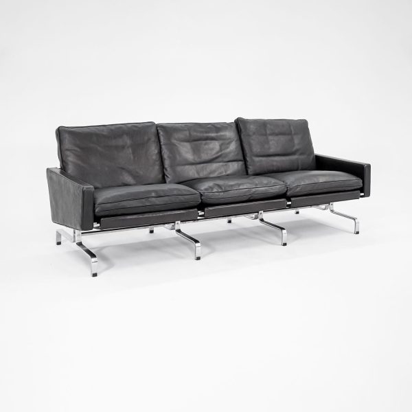 2002 PK31 Three Seat Sofa by Poul Kjaerholm for Fritz Hansen in Black Leather #1 Online now