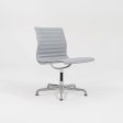 2010s Aluminum Group Armless Side Chair by Ray and Charles Eames for Herman Miller in Blue Grey Leather Online Hot Sale