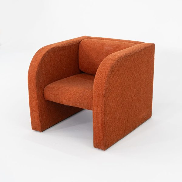 1970s Modern Orange Fabric Lounge or Club Chair with Arms Sale