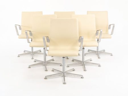 2008 Oxford Chair, Model 3291W by Arne Jacobsen for Fritz Hansen in Ivory Leather 6x Available Online Hot Sale