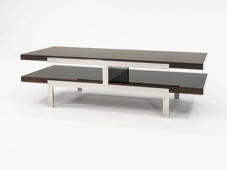 2011 Tara Coffee Table by Deirdre Jordan and Vincente Jimenez of Troscan Design for Holly Hunt in Rosewood and Polished Steel For Cheap