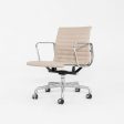 2012 Herman Miller Eames Aluminum Group Management Desk Chair in Off-White Leather 2x Available For Sale