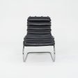 1970s Knoll Mies van der Rohe MR Chaise Lounge Chair in Black Leather Supply