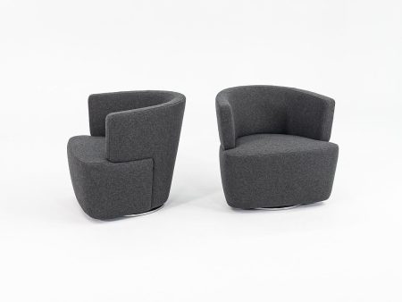 2013 Joel Swivel Lounge Chair by EOOS for Coalesse   Walter Knoll in Grey Felted Fabric 1x Available Online Sale