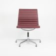 2010s Aluminum Group Armless Side Chair by Ray and Charles Eames for Herman Miller in Red Leather Supply