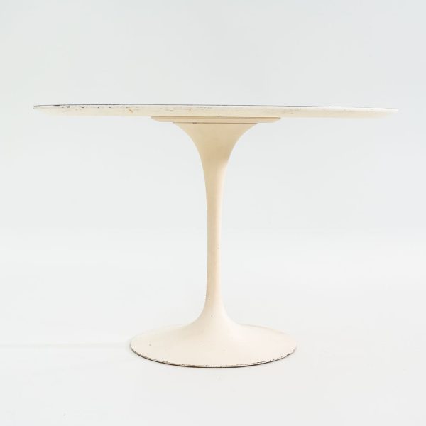 1960s Saarinen Dining Table, Model 173F by Eero Saarinen for Knoll International with Cast Iron Base and 42 inch White Laminate Top For Sale