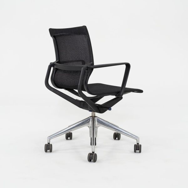 2017 Vitra Physix Rolling Desk Chair by Alberta Meda Black Mesh with Silver Pneumatic Base 3x Available Cheap