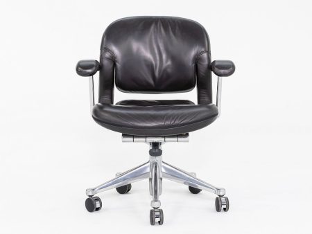 1990s Bill Stumpf for Herman Miller Equa Office   Desk Chair in Leather and Polished Aluminum 11x Available Online Sale