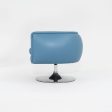 2010s D Urso Swivel Chair, Model 2165 by Joe D Urso for Knoll in Blue Leather 6x Available For Sale