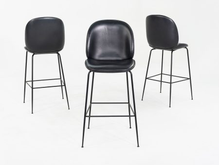 2010s GamFratesi for Gubi Beetle Bar Stools in Black Leather 8x Available Online Hot Sale