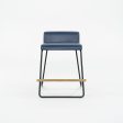 2021 Reza Feiz for Phase Design Kickstand Low Counter Stool in Blue 9x Available Discount