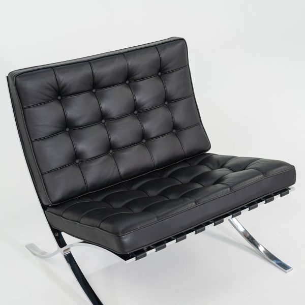 2010s Mies van der Rohe for Knoll Barcelona Lounge Chairs in Black Leather and Chromed Steel 3x Available Cheap