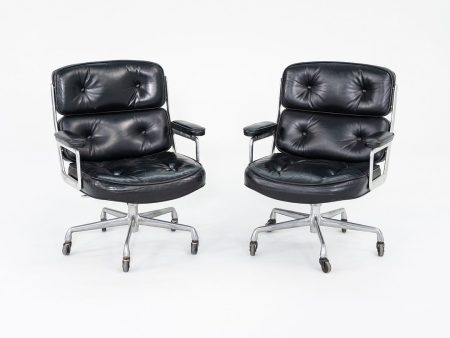 1968 Time Life Executive Desk Chair, Model 3474 by Charles and Ray Eames for Herman Miller in Black Leather with 5-Star Base 12+ Available Sale