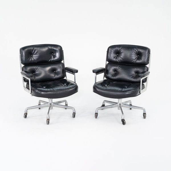 1968 Time Life Executive Desk Chair, Model 3474 by Charles and Ray Eames for Herman Miller in Black Leather with 5-Star Base 12+ Available Sale