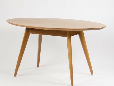 Custom Jens Risom Knoll 56 in Oval Walnut Dining Cafe Table Saarinen Tulip Hot on Sale