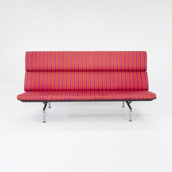 1984 S-473 Compact Sofa by Ray and Charles Eames for Herman Miller in Alexander Girard Miller Stripe Fabric Online now