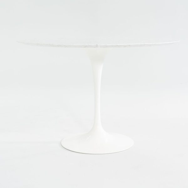 2010s Eero Saarinen for Knoll Tulip Pedestal Dining Table with 42  Round Carrara White Marble Top, Model 173F 2x Available Cheap