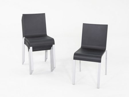 2002 Maarten van Severen for Vitra .03 Stacking Dining Side Chairs in Black 7x Available Supply