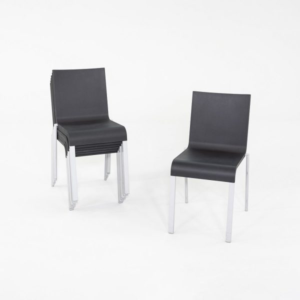 2002 Maarten van Severen for Vitra .03 Stacking Dining Side Chairs in Black 7x Available Supply